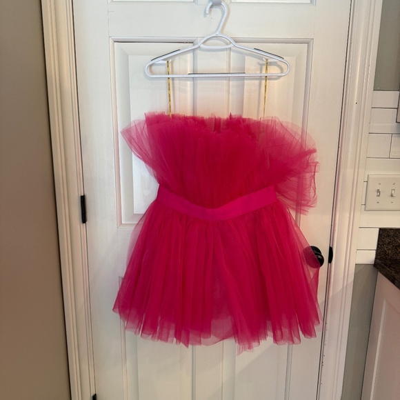 New! Bronx And Banco Anna Tulle Mini Dress Pink 45618 - Picture 6 of 12